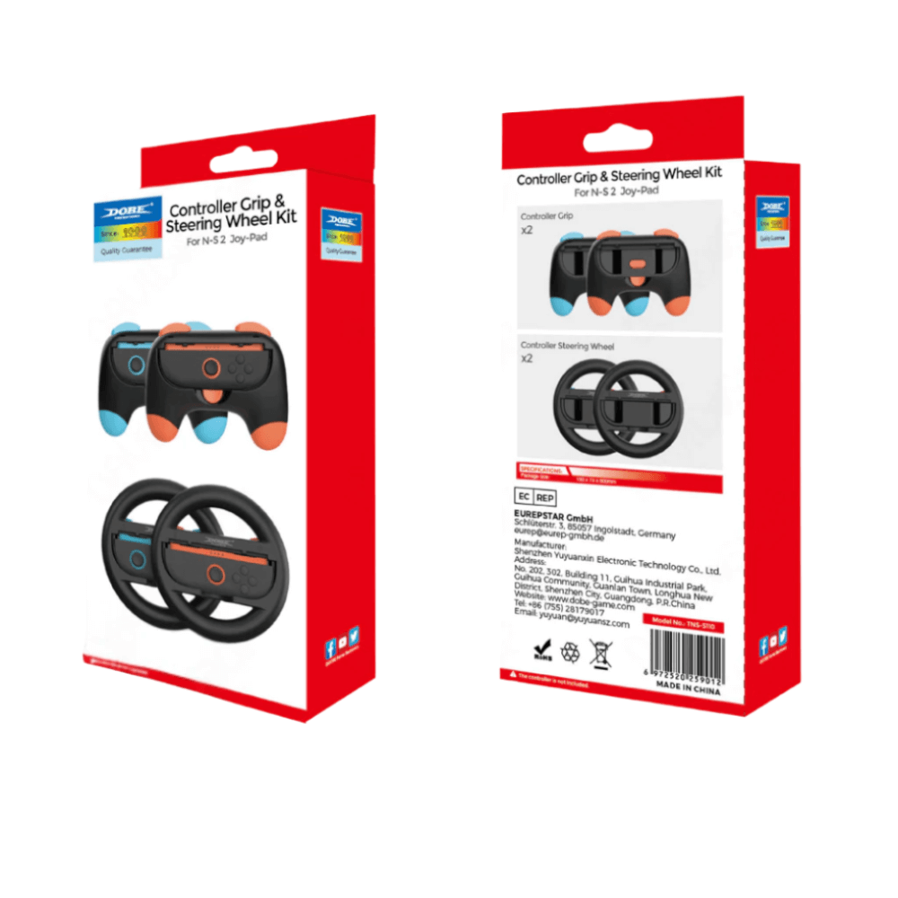 อุปกรณ์เสริมสำหรับ JOY-CON NINTENDO SWITCH 2 DOBE TNS-5110 (ชุดพวงมาลัยและกริ๊ป)